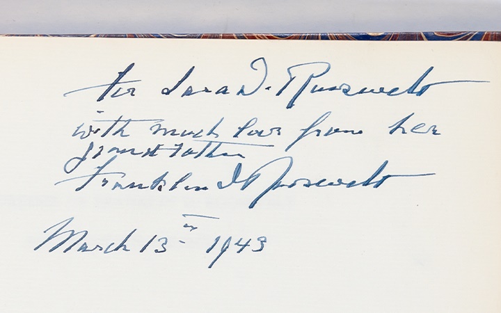 Address of Franklin D. Roosevelt and Winston Churchill. Washington: The White House, Christmastide, 1942. Lot 43. Auction Oct 13, 2022.