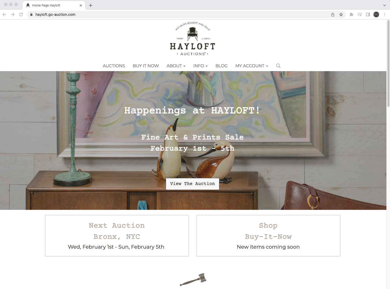 Screenshot of Hayloft Homepage