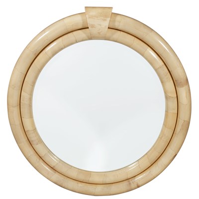 Lot 339 - 20th Century Design Mirror, 1970s Parchment...