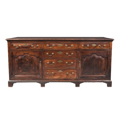 Lot 315 - George III Inlaid Oak Welsh Dresser Base Late...