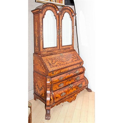 Lot 492 - Dutch Rococo Style Marquetry Inlaid Fruitwood...