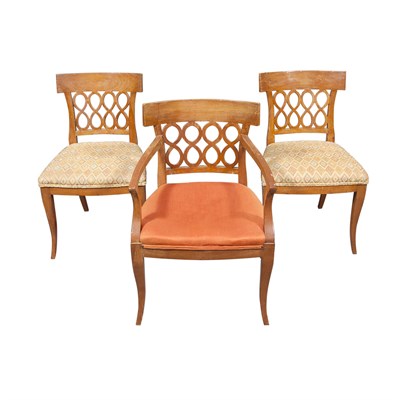 Lot 209 - Set of Three Biedermeier Fruitwood Dining...