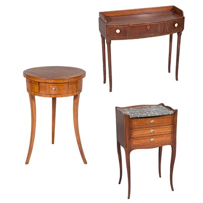 Lot 196 - French Marble Top Mahogany Side Table Height...