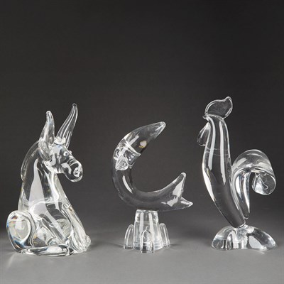 Lot 202 - Group of Eight Steuben Glass Figures of...