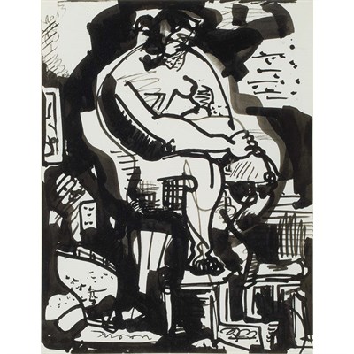 Lot 11 - Hans Hofmann German, 1880-1966 Seated Nude...