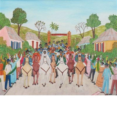 Lot 78 - Michel M. Obin Haitian, b. 1949 Wedding Parade...