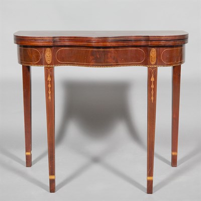 Lot 231 - Federal Style Inlaid Mahogany Fold-Over Table...