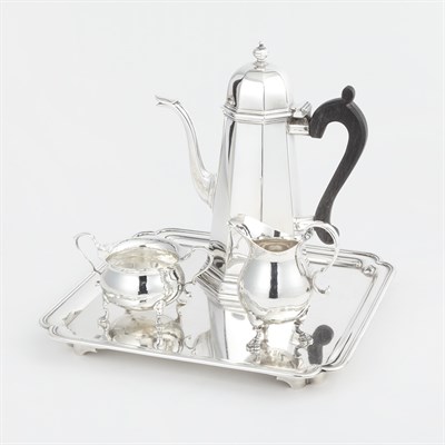 Lot 229 - An Assembled Sterling Silver Coffee Service On...