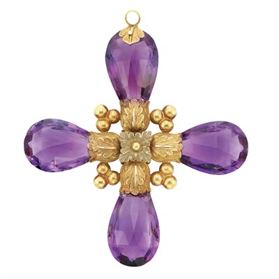 Lot 304 - Antique Gold and Amethyst Pendant