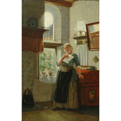 Lot 11 - Otto Kirberg German, 1850-1926 The Letter...