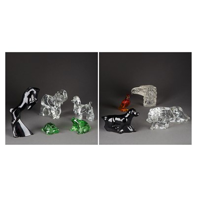 Lot 391 - Group of Nine Glass Articles Including a...