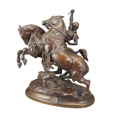 Lot 457 - Bronze Equestrian Group After a model by...
