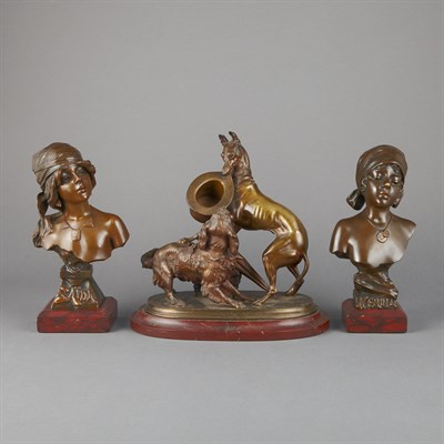 Lot 499 - Two Bronze Busts of Nerina and Saida After a...