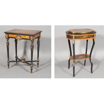 Lot 518 - Two Napoleon III Metal Mounted Marquetry...