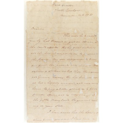 Lot 29 - GREENE, NATHANAEL Autograph letter signed....