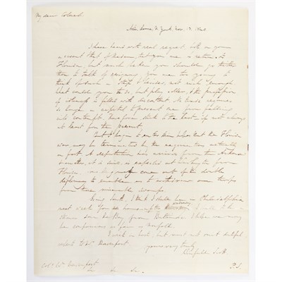 Lot 25 - [SEMINOLE WARS] SCOTT, WINFIELD. Autograph...