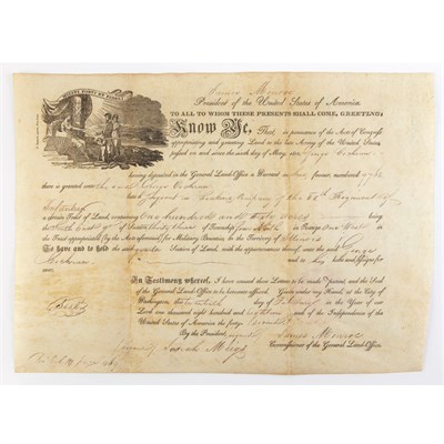 Lot 36 - MONROE, JAMES Twice signed document....