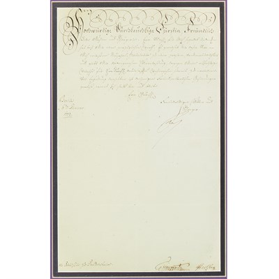 Lot 69 - [FREDERICK THE GREAT] Letter signed. Berlin: 6...