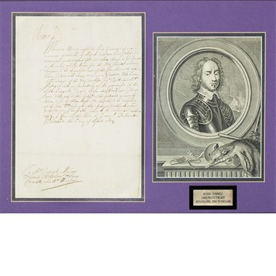 Lot 67 - CROMWELL, OLIVER Document signed (Oliver...