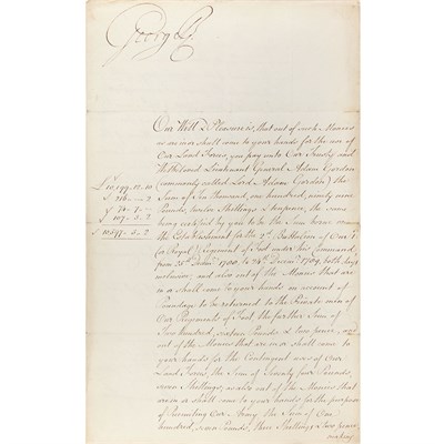 Lot 68 - GEORGE III Document signed. London: 13...