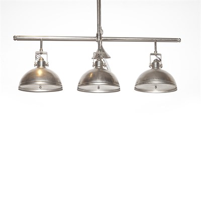 Lot 470 - Industrial Style Metal Three-Light Billiard...