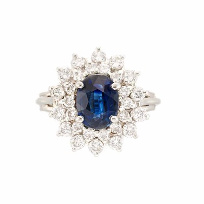 Lot 504 - Platinum, Sapphire and Diamond Ring