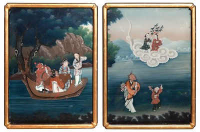 Lot 465 - Two Chinese Reverse Paintings on Glass of...