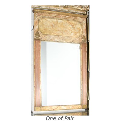 Lot 297 - Pair of Neoclassical Style Faux Marble Painted...