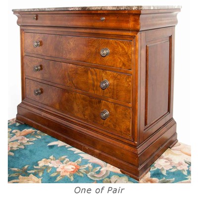 Lot 357 - Pair of Restauration Style Marble Top Chests...