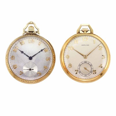 Lot 170 - Two Gold Open Face Pocket Watches