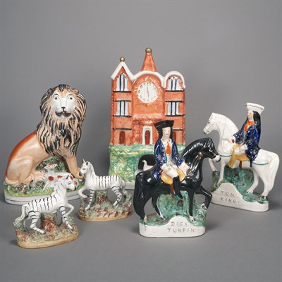 Lot 429 - Group of Five Staffordshire Figures; And a...