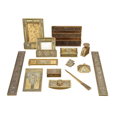 Lot 371 - Tiffany Studios Gilt-Bronze Desk Set In the...