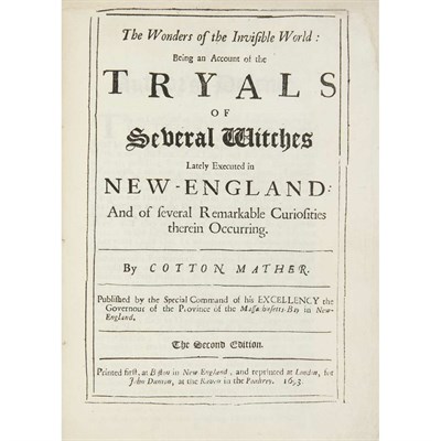Lot 17 - MATHER, COTTON The Wonders of the Invisible...