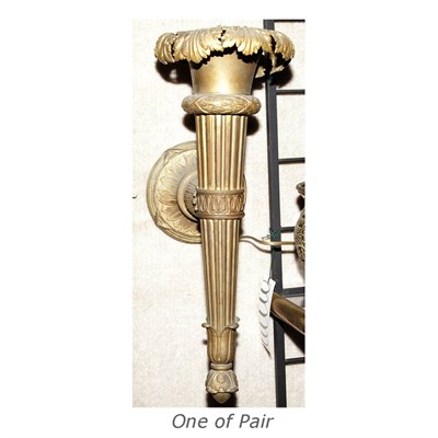 Lot 304 - Pair of Neoclassical Style Gilt-Bronze Sconces...