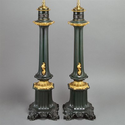 Lot 272 - Pair of Neoclassical Style Gilt and Painted...