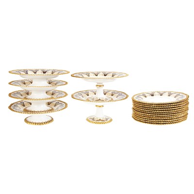 Lot 414 - Wedgwood Partial Gilt and Cobalt Porcelain...
