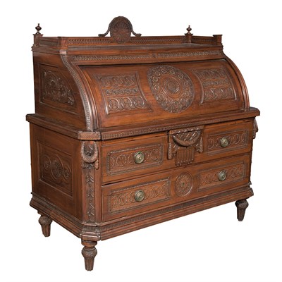 Lot 476 - Northern European Neoclassical Walnut and...