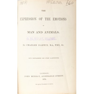 Lot 144 - DARWIN, CHARLES The Expression of the Emotions...