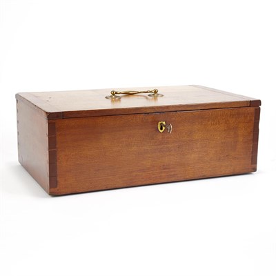 Lot 186 - Maple Document Box 19th Century With brass...