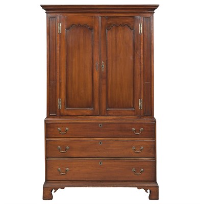 Lot 183 - Chippendale Cherry Linen Press Possibly New...