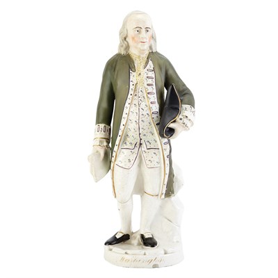 Lot 279 - Staffordshire Pottery Figure of Franklin 19th...