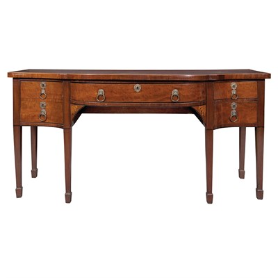 Lot 253 - George III Inlaid Mahogany Serpentine...
