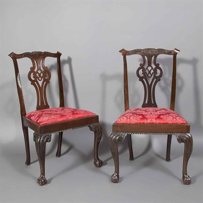 Lot 248 - Pair of George III Side Chairs Each with a...