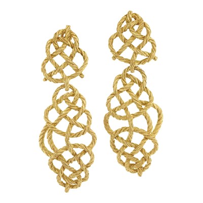 Lot 358 - Pair of Gold Pendant-Earrings, Buccellati