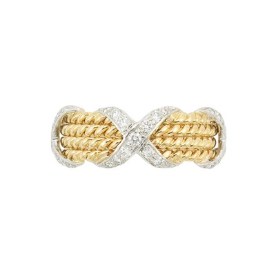 Lot 226 - Gold, Platinum and Diamond Band Ring, Tiffany & Co., Schlumberger