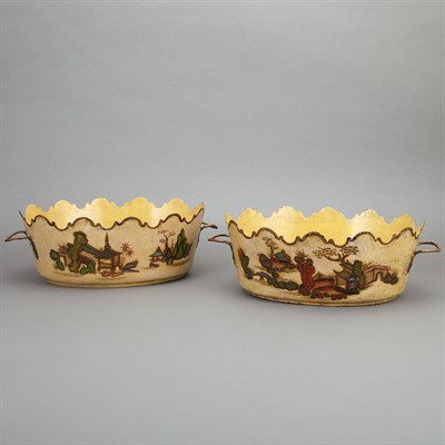 Lot 218 - Pair of French Tole Painted Verrieres Early...