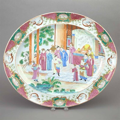 Lot 318 - Chinese Famille Rose Porcelain Platter Late...