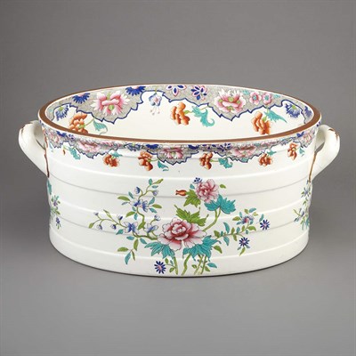 Lot 317 - English Transfer Printed and Painted Basin...