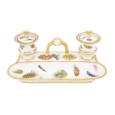 Lot 255 - English Porcelain Inkstand Flight, Barr & Barr,...
