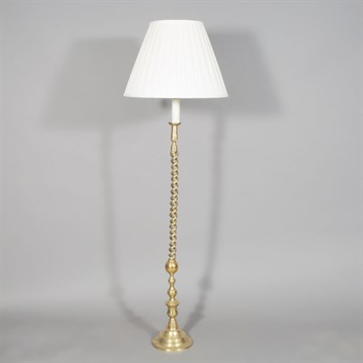 Lot 187 - Barley Twist Brass Floor Lamp Late 19th...